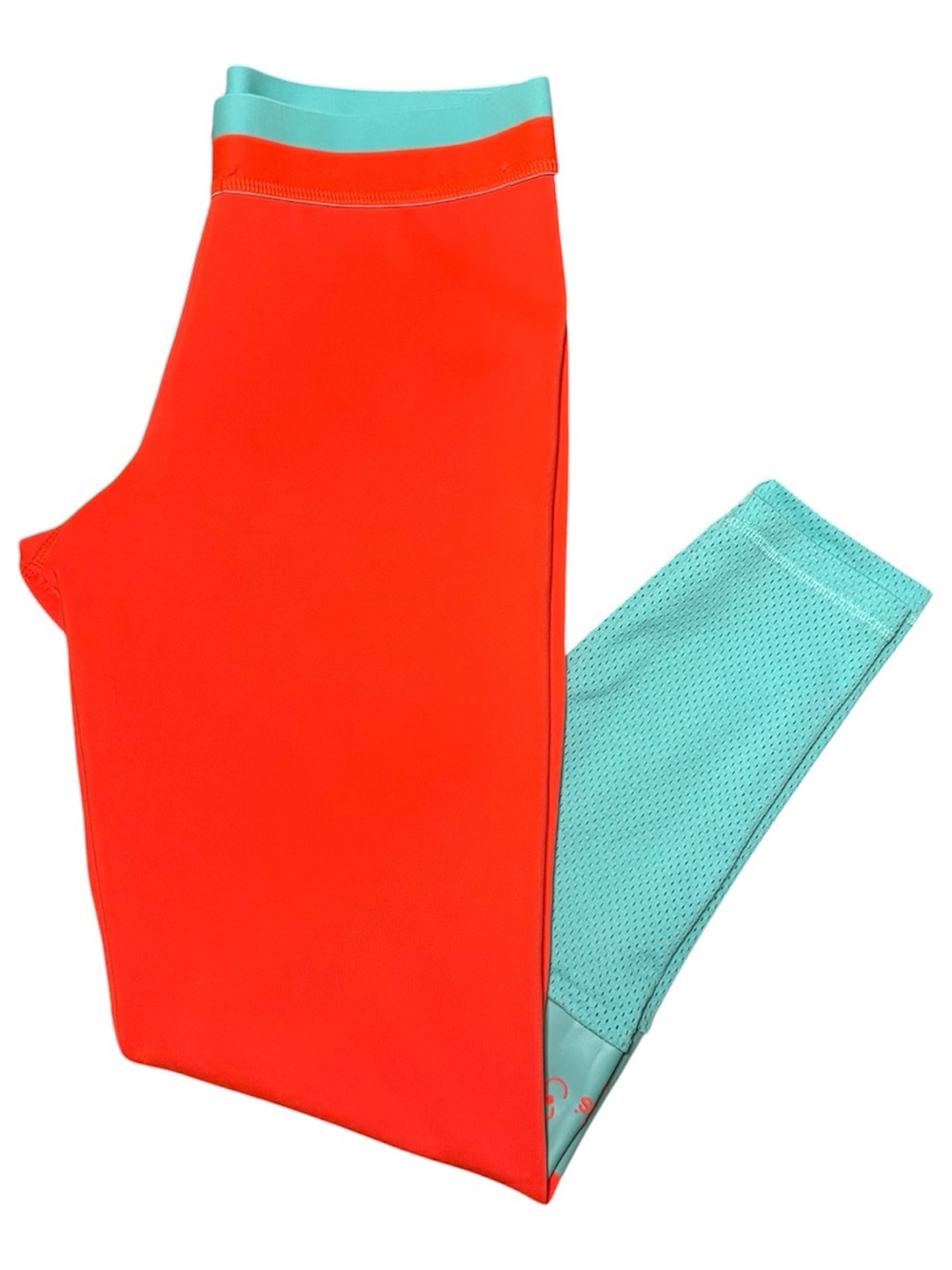 Adidas Stella Sport Long Mesh Tight Leggings Coral/Mint Green Women's Small
